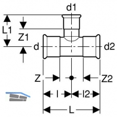 Geberit Mapress Edelstahl Gas T-Stck