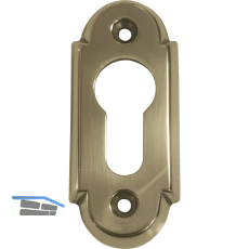 GRUNDMANN Zylinderrosette PZ, WG oval, 32 x 74 x 6, Messing poliert schutzlackiert