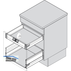BLUM TANDEMBOX antaro Griff/Mitnehmer Innenschubkasten, Kunststoff Seidenwei