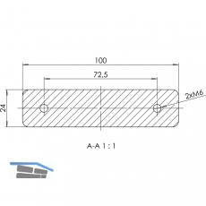 Ausziehtischfhrung CLASSIC, Auszugslnge 2300 mm, 90 kg, Stahl verzinkt