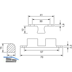 Doppelkugelschnapper, 13 x 70 mm, Messing poliert