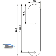 Blindschild rund GEOS (PZ 88/92), Edelstahl satiniert