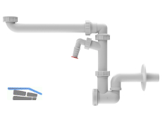 HL137N-WM/40 HL137N-WM/40 WT-Raumsparsiphon DN40x5/4" mit WG-Anschluss