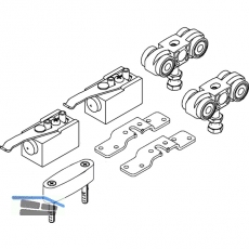 Beschlagset HELM 150, ohne Laufschiene, fr Holz