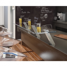 Barkonsole Capri schrg 50 x 50 mm, Hhe 230 mm, Aluminium Edelstahl Effekt
