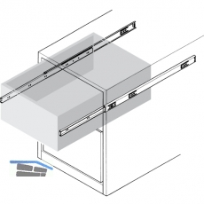 ACCURIDE 3832 Kugelkfigfhrung-Vollauszug, Lnge 700 mm, Stahl chromatiert