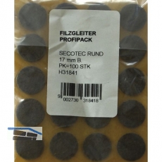 SECOTEC Filzgleiter selbstklebend rund braun 28 mm Profi-Pack SB-40