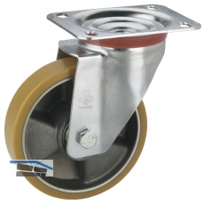 Lenkrolle mit Alufelge Polyurethan-Bereifung 150 x 40 mm/Platte 140 x 110 mm