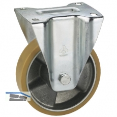 Bockrolle mit Alufelge Polyurethan-Bereifung 200 x 50 mm/Platte 140 x 110 mm
