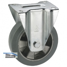 Bockrolle mit Alufelge Elastik-Bereifung 125 x 40 mm/Platte 100 x 85 mm