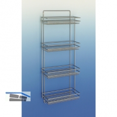 VAUTH-SAGEL Besenschrankhalterung 395 x 922 x 175 mm, Stahldraht silber RAL 9006