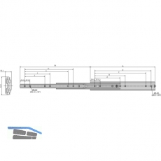 ACCURIDE 5321 Kugelkfigfhrung - berauszug, L 350 mm Stahl chromatiert