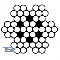 Drahtseil DIN 3055  3 mm 7x7 Litzen - Edelstahl A4