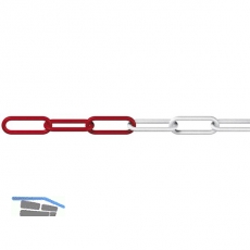 Absperrkette Kunststoff rot-wei Materialstrke 6 mm 1 Bund=25 Meter