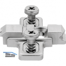 BLUM CLIP Kreuzmontageplatte, vorm. Systemschrauben, HV: Langloch, Distanz 0 mm