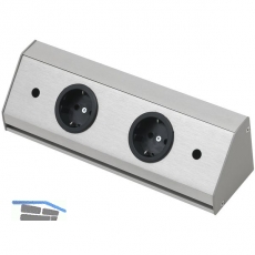 Steckdosenleiste Corner Compact 230 V, max.3500 Watt, L 260 mm, Edelstahl Effekt
