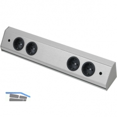 Steckdosenleiste Corner Compact 230 V, max.3500 Watt, L 760 mm, Edelstahl Effekt