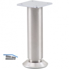 Dekorfu Fu  30 mm, Lnge 160 mm, +10mm, Fussteller,Aluminium Edelstahl Effekt