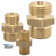 Druckluft Doppelnippel mit AG 1/4\&quote; und AG 1/4\&quote; aus Messing