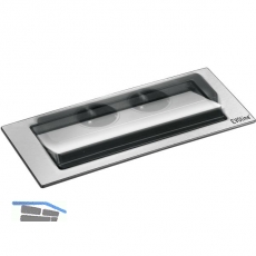 EVOline BackFlip, 2 Stk. Schukosteckdosen, 1 Stk. USB-Charger, Edelstahl