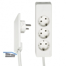 EVOline Plug-Verlngerung mit 3-fach Verteiler, Kunststoff wei