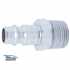 Euro Druckluft Stecknippel aus Stahl mit Auengewinde 3/8\&quote;