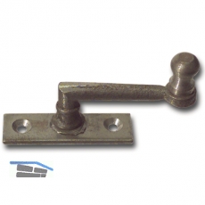 Fensterreiber m. Eisenknopf auf eckiger Platte, 17 mm, Grauguss blank