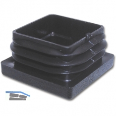 Fukappen fr Vierkantprofil, 40x20, Wandstrke 0,8-3mm, Kunststoff schwarz