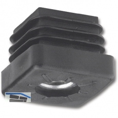 Fukappen fr Quadratrohr-mit Gewindeloch M10, 25 x 25, Kunststoff schwarz