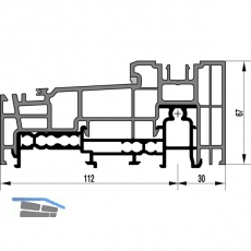 GU Thermostep 164 Grundkrper Bodenschwelle, L=6700 mm, Alu silber eloxiert