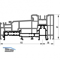 GU Thermostep 164 Grundkrper Bodenschwelle, L=4000 mm, Alu silber eloxiert