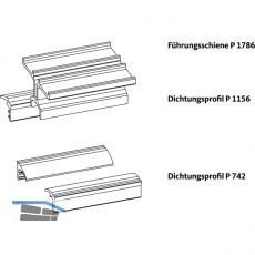 GU-937/934 HS Fhrungsschienen-Set oben P1786, L=3000 mm, silber eloxiert