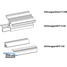 GU-937/934 HS Fhrungsschienen-Set oben P1786, L=4500 mm, silber eloxiert