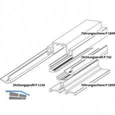 GU-937/934 HS Fhrungsschienen-Set oben P1850, L=5000 mm, silber eloxiert