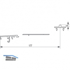 GU Thermostep 204 Trittschwellen-Set 5/177, L=5000 mm, IV78, Alu silber