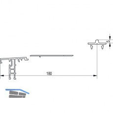 GU Thermostep 204 Trittschwellen-Set 5/180, L=5000 mm, IV88-92, Alu silber
