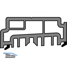 GU Thermostep/Timberstep Aufsatzschiene P1634, L=3350 mm, Kunststoff grau