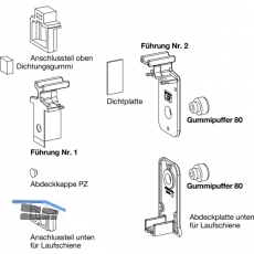 Zubehörbeutel für Führung P 1850, Laufschienenhöhe 5 mm, schwarz
