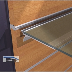 Wall Sys Tablar-/Korpustrger 19 mm, zum Einhngen, Aluminium natur eloxiert