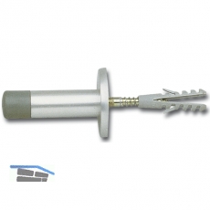 Wandtrpuffer - WG, 120 mm, mit Gummikappe, silber eloxiert