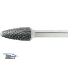 LUKAS HM-Frsstift Form F Rundbogen Kopf  12 mm Lnge 25 mm Zahnung 4 Inox