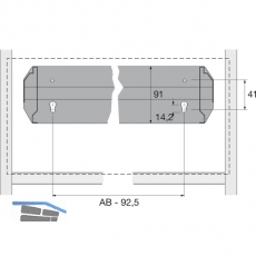 HETTICH SYSTEMA TOP 2000 Breitwandschubladen, KB 1000 mm, Stahl Alu-Finish