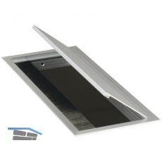 Kabeldurchgang eckig mit Staubschutzbrste, 300x120x25 mm, Aluminium eloxiert