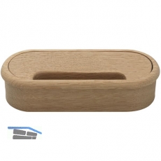 Kabeldurchgang oval, Holz, 57 x 143 mm, Eiche roh