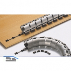 Kabelkanal horizontal, Lnge 1000 mm, Kunststoff silber