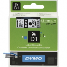 Dymo-Kassetten Beschriftungsband D1 wei/schwarz Breite 12 mm Lnge 7 m