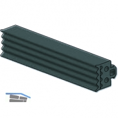 Dichtung 41AL-EPDM, fr Basisprofil Glasstrke 8 & 10 mm, Kunststoff grau