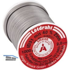Kolofonium-Ltdraht (Rhren-Lot)  1 mm Rolle=1000 g