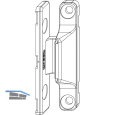 MACO Anpressverschluss, Flgel- und Rahmenteil Holz, silber (52389)