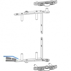 MACO Drehlager 3-flg. rechts, Holz, oben+unten, 80 kg, silber (10721)